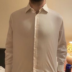 Crisp white dress shirt, trim fit